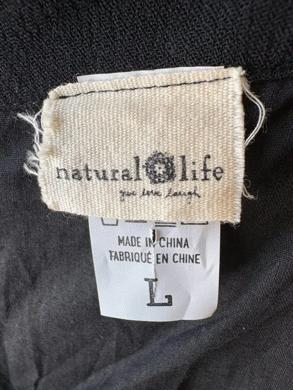 Natural Life 100% Cotton Spring Summer Midi Dress Lace Empire Waist Casual Sz L - Picture 10 of 11